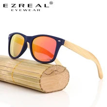 EZREAL бамбуковые солнцезащитные очки для мужчин и женщин Поляризованные новые модные деревянные солнцезащитные очки высокого качества бамбуковая рамка