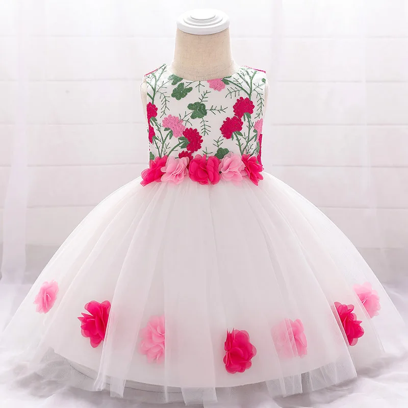 

Applique Baby Girl Dress Suitable for Infants 3M-24M 1 Year Baby Girl Birthday Dress Vestido Sleeveless Princess Tutu Costume