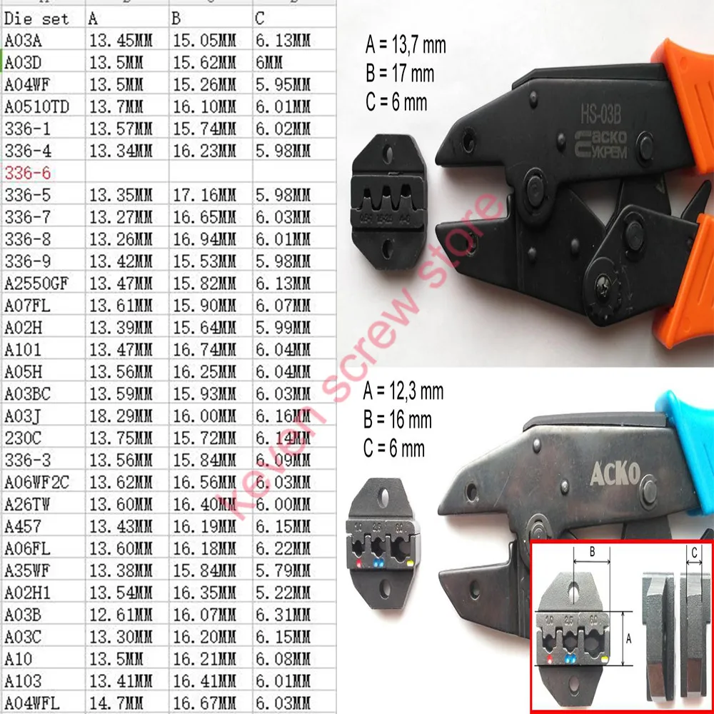 Горячая Распродажа, высокое качество, A26TW, наборы штампов для HS-26TW FSE-26TW AM-10 EM-6B1, EM-6B2, обжимной Пилер, обжимной станок, один комплект