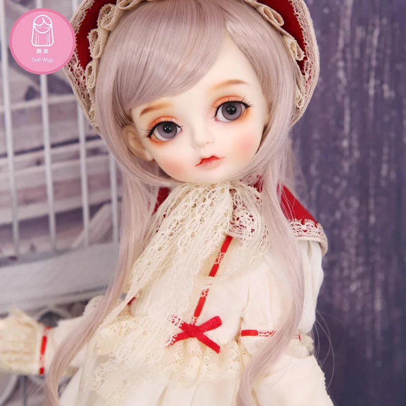 Парик для куклы BJD 1/3 высокая температура длинные вьющиеся волосы коричневый розовый цвета для кукол заряд L03#22-24 см дополнительные аксессуары для кукол diy