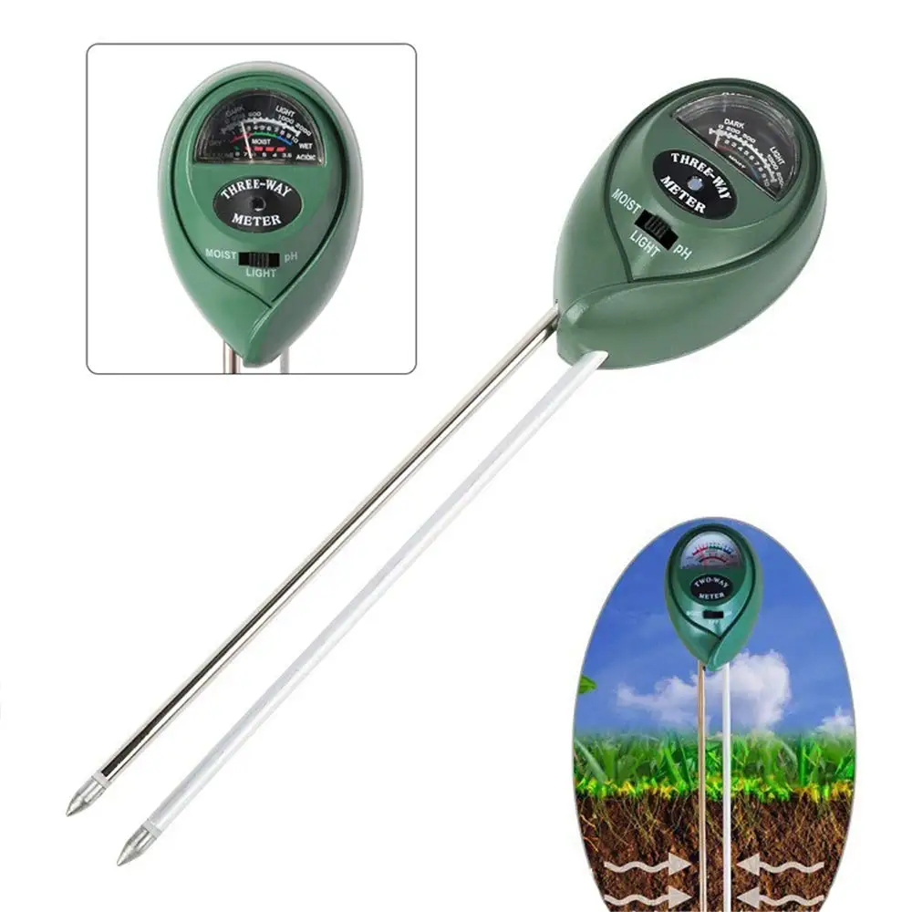 

Soil Test Meter, 3-in-1 Moisture/Sun-Light/pH Sensor Meter Soil Test Kits Gardening Tool,Water Test Function for Home and Garden