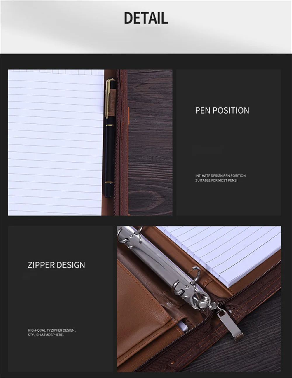Папка для документов A4 Binder бизнес портфель с калькулятором ручка на Молнии Padfolio из искусственной кожи офисный менеджер Органайзер Сумка