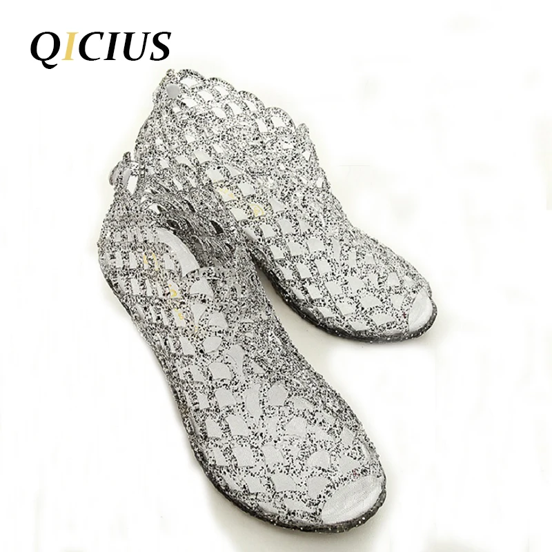 QICIUS 2017 Hollow Out Summer Sandals Women Peep Toe Wedge Sandals Sweet Jelly Shoes Woman Shoes For Lady Size Plus 36-41 B0010 