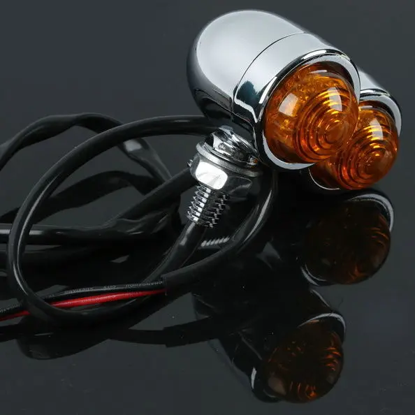 2 шт. черный светодио дный Металл LED пуля круглый поворотник для Harley Softail Dyna Sportster Cruiser заказной модулятор велосипеды