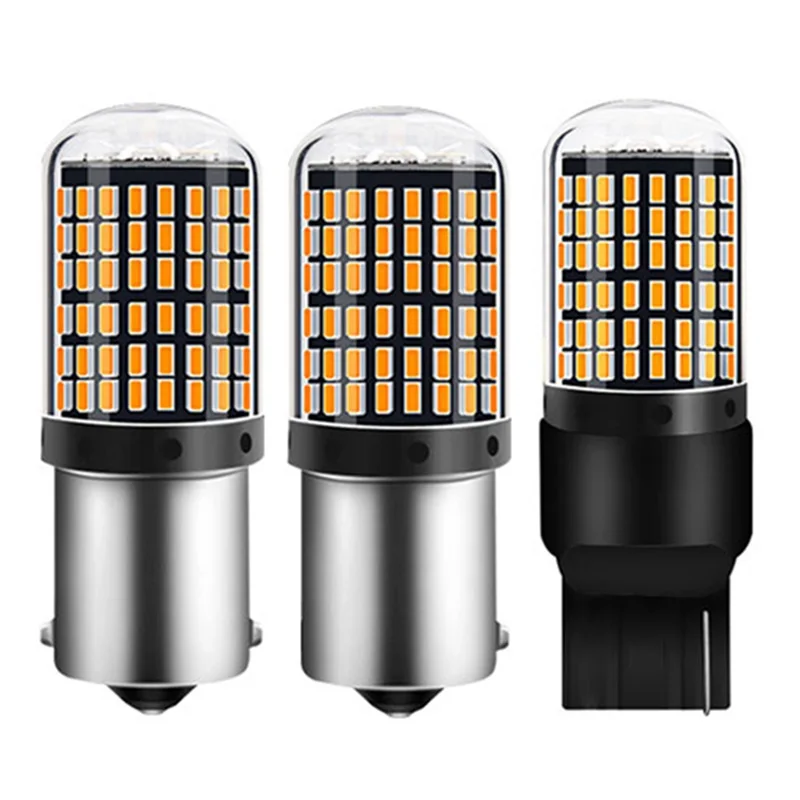 1 шт. T20 7440 W21W светодиодный лампы 3014 144smd светодиодный CanBus без ошибок 1156 BA15S P21W BAU15S PY21W светодиодный светильник для поворотов светильник при отсутствии флэш-памяти