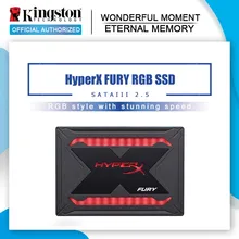Kingston 240 ГБ Внутренний твердотельный накопитель HyperX FURY RGB SSD 480 ГБ 2,5 дюйма SATA III HDD жесткий диск 960 ГБ потрясающее RGB Освещение