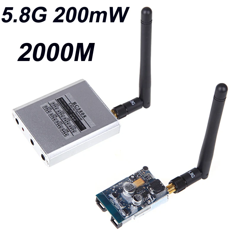 Buy 5.8G 200mW Aluminium Alloy FPV Video Audio 8