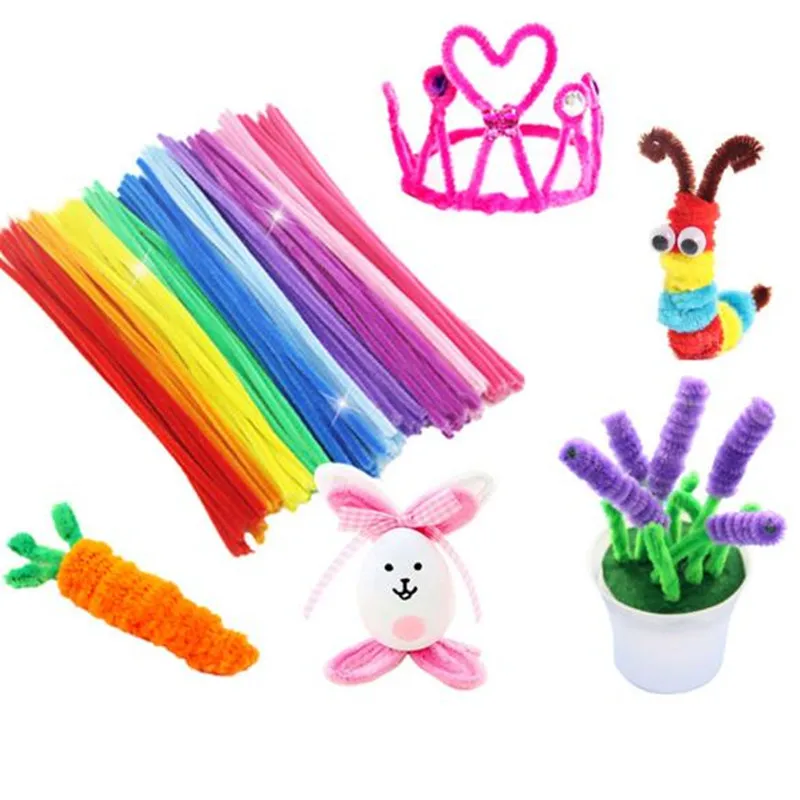 100pcs Colorful Chenille DIY Twisted Stick Creative Handmade Crafts
