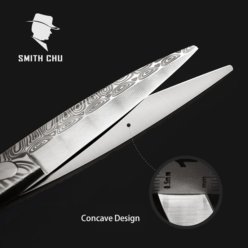 Smith Chu Дамасские ножницы-ланцет 6 дюймов 440C Нержавеющая сталь профессиональный салон высокого качества ножницы для стрижки волос набор ножниц