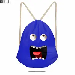 Индивидуальные смешно 3D Emoji шаблон для девочек Школьный рюкзак для мальчиков мини-сумочка с кулиской для Для женщин Дорожная сумка Harajuku