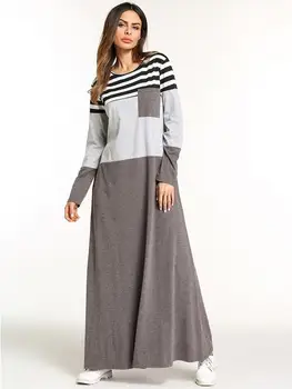 

Women Muslim Dubai Long Dress Kaftan Jilbab Vintage T-Shirt Dresses Clothing