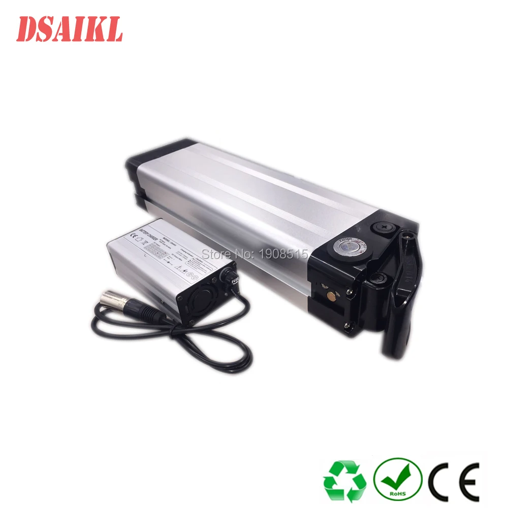 Clearance High quality silver fish 36V 15ah 16ah 17Ah 18Ah 19Ah 20Ah electric bike battery pack with charger for 500w lithium battery 3