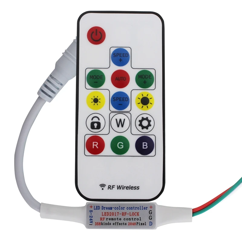 Dream-Color-Controller-14-Key-LED-2017-DIY-RF-Remote-Control-DC5V-24V-358-Kinds-of