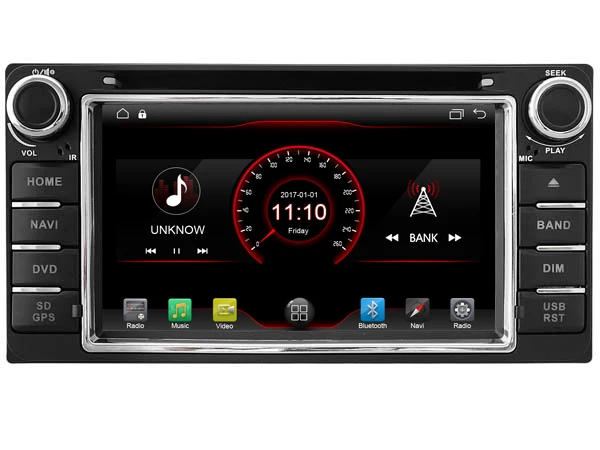 Excellent Android 8.1 quad core car dvd player media handfree wifi carplay headunit for TOYOTA corolla hilux camry prado lc100 vios yaris 5
