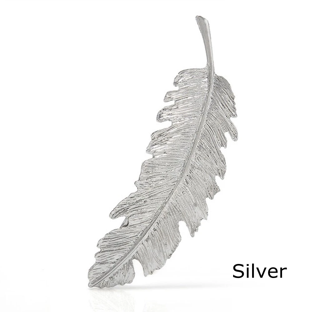 style A-silver Модная 1 шт. женская заколка для волос с листьями и перьями металлическая Геометрическая заколка для волос украшение для волос вечерние аксессуары для волос - Цвет: style A-silver