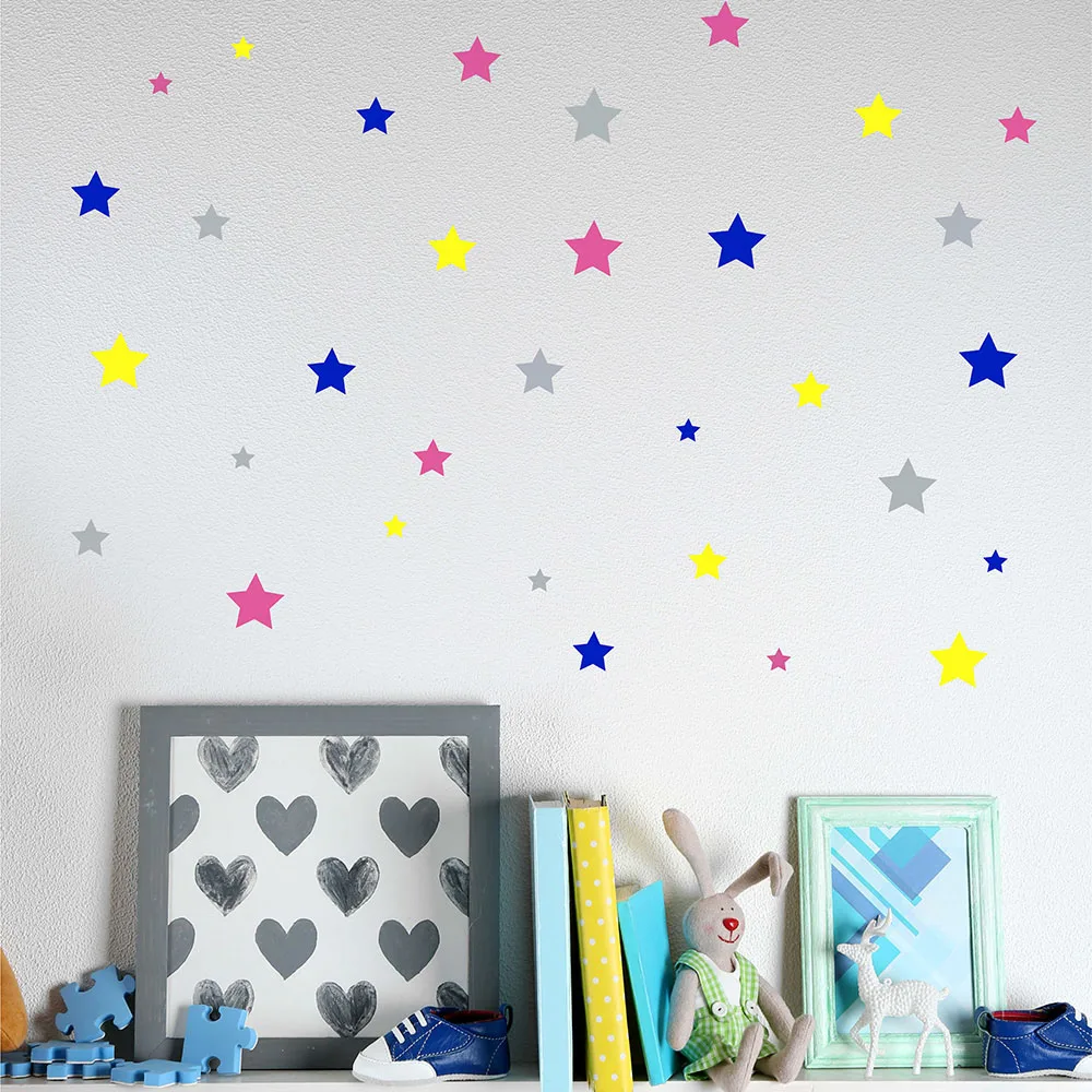 Cute Little Stars Wall Decal, Colorful Stars Wall Stickers Nursery