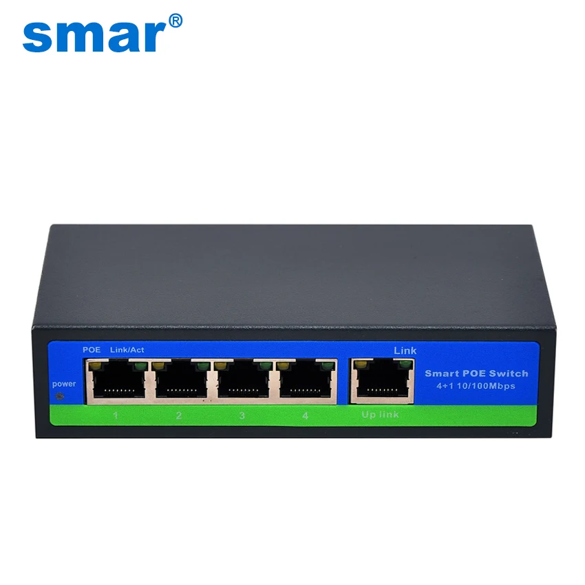 Smar CCTV 4+ 1 Порты и разъёмы 10/100 Мбит/с мини коммутатор питания через Ethernet Мощность Over Ethernet IEEE802.3af 48V сетевой коммутатор PoE IP Камера Системы