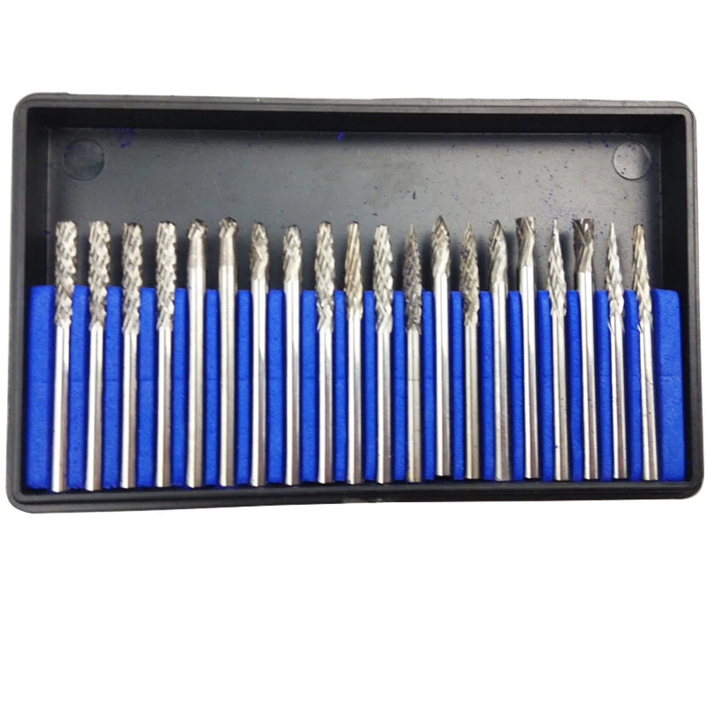 Carbide Burrs Drill Bits 20pcs Dremel Set for Metal Woodworking Carving