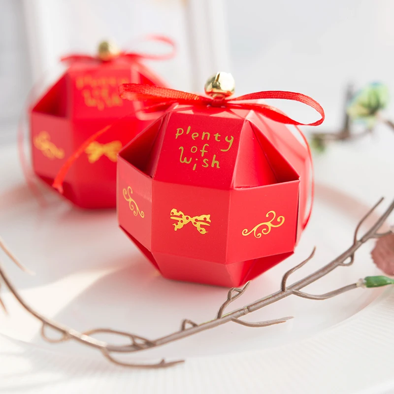 

100pcs/lot European Creative Multiple colors Ribbon candy box with bell small gift bags Wedding Party Decorations Supplies