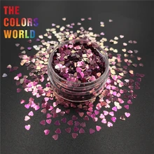 TCT-352 Chameleon Color Heart 3MM Nail Glitter Nail Art Decoration Makeup Tattoo Tumblers Crafts Festival Accessories Supplier