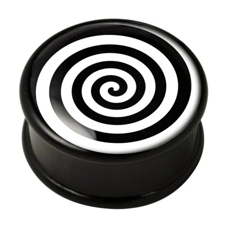 Wholesale ear expander 60pcs acrylic single flare plug flesh tunnel gauge with rubber ring pentagram logo | Украшения и