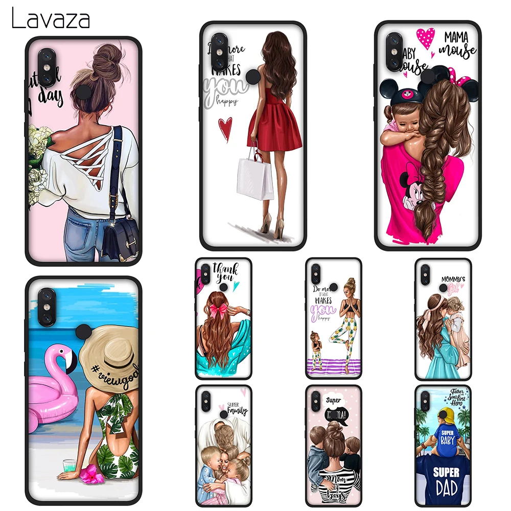 Lavaza Brown Hair Baby Mom Girl Soft TPU Case Cover for Xiaomi Mi 6 8 A2 Lite 9 Pro A1 Mix 2s Max 3 F1 Cases |