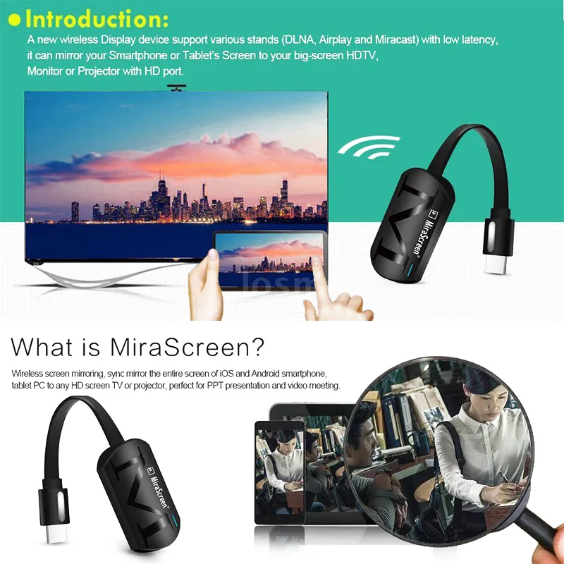 MiraScreen G4 WiFi Дисплей ТВ-приемник ключ Miracast DLNA Airplay HD 1080P