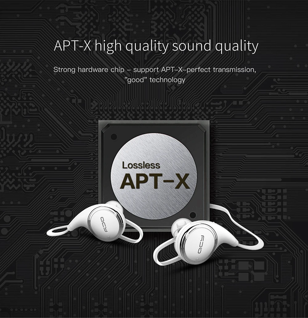 QCY QY8 Bluetooth наушники Беспроводная гарнитура устойчивое спортивные наушники Aptx HIFI с микрофоном