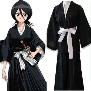 

Takerlama Japan Anime Bleach Kuchiki Rukia Cosplay Costume Japanese Kendo Costume (Top + Pants + Waistband)