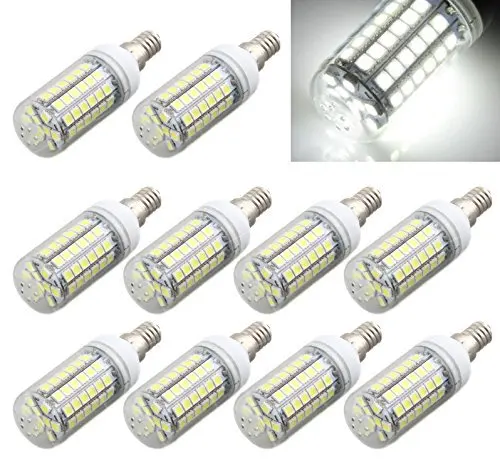 

10 x E14 Bombilla Lampara Foco 69 LED 5050 SMD 9W 6500K AC220V Luz Blanco