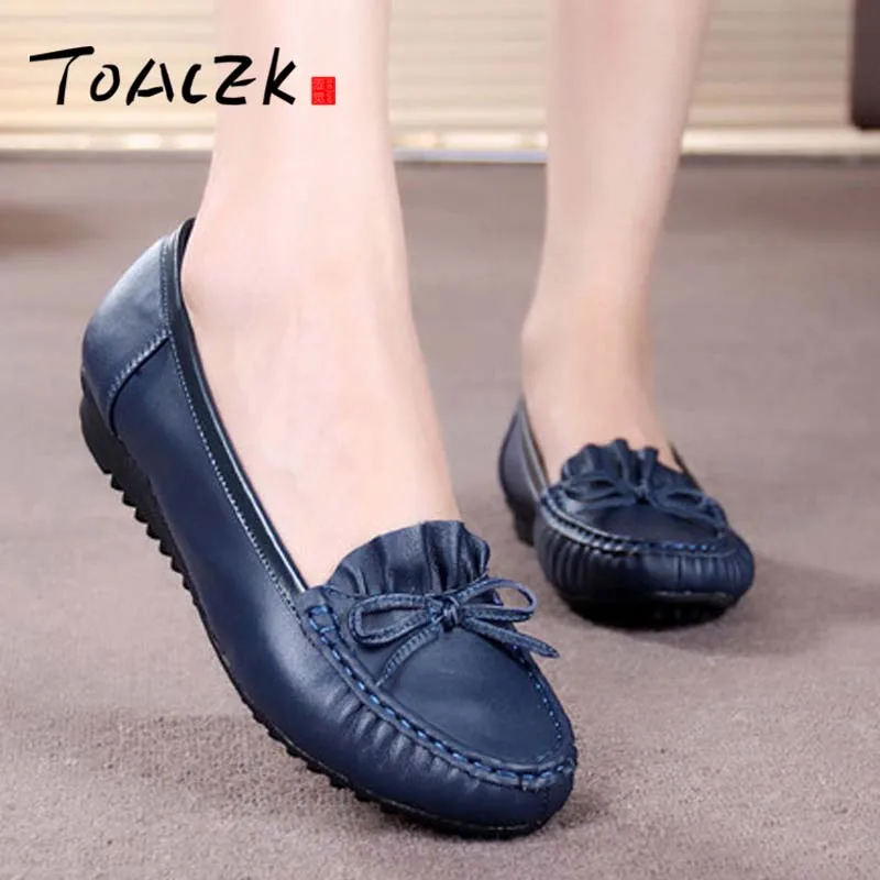 

Leather non-slip shoes Korean version of the flat with casual shoes soft bottom middle-aged mother leather shoes