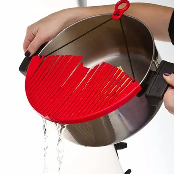 

Multifunctional Kitchen Pot Pan Drainer Kitchen Better Strainer Portable Expandable Strainer Water Filter Cook Tool KC1175