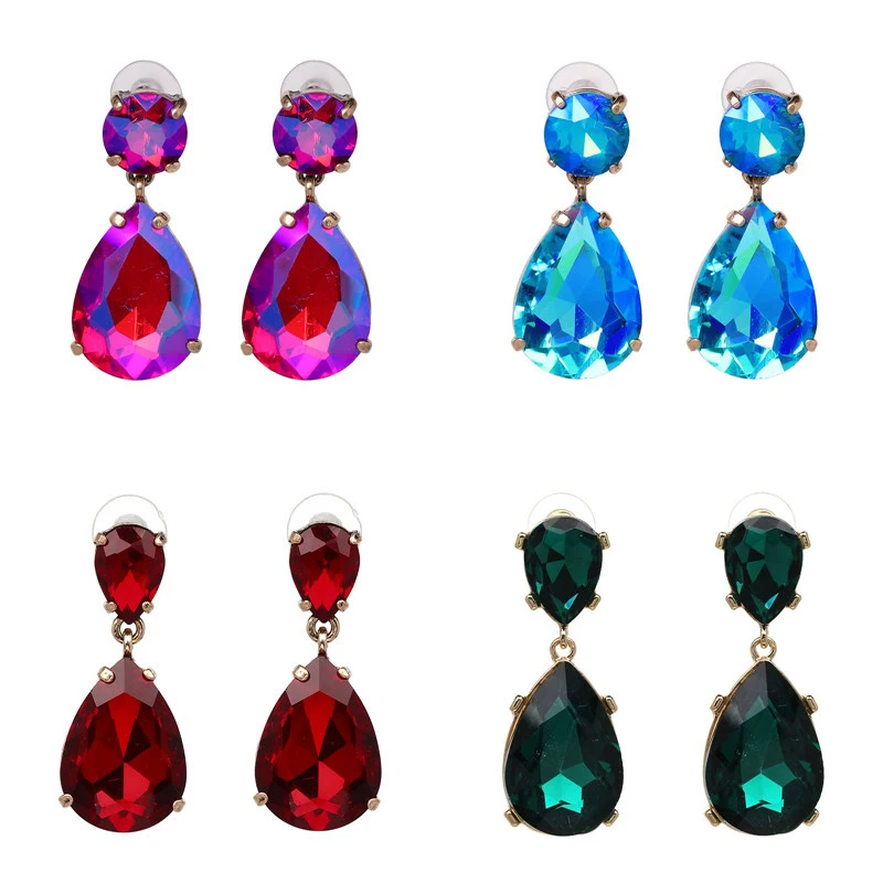 JURAN, роскошные изысканные серьги с кристаллами, 24 цвета, ювелирное изделие, модные женские серьги, свадебные серьги макси, серьги-капли для женщин
