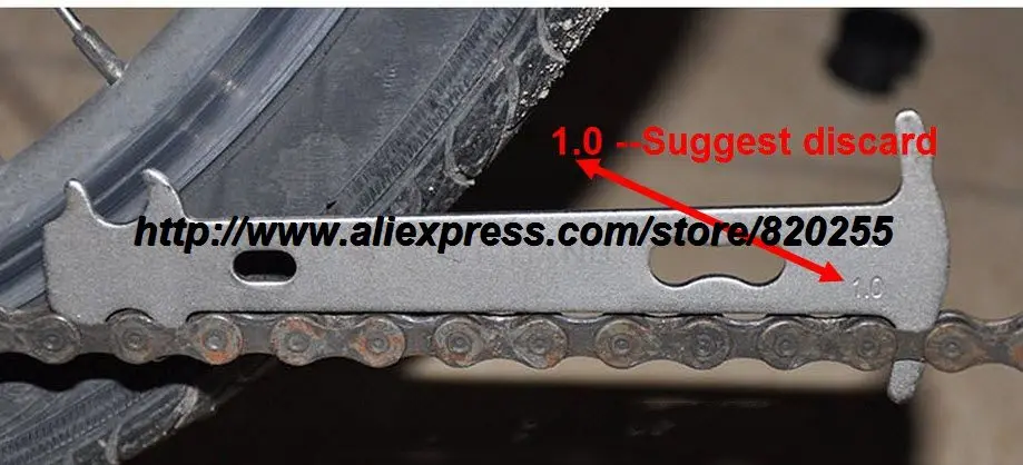 bicycle chain wear indicator