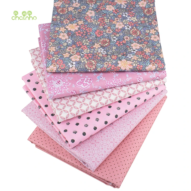 Chainho, розовая Цветочная серия, саржевая хлопковая ткань с принтом, Лоскутная Ткань, сделай сам шитье и материал для стеганых изделий для малышей и детей, метр
