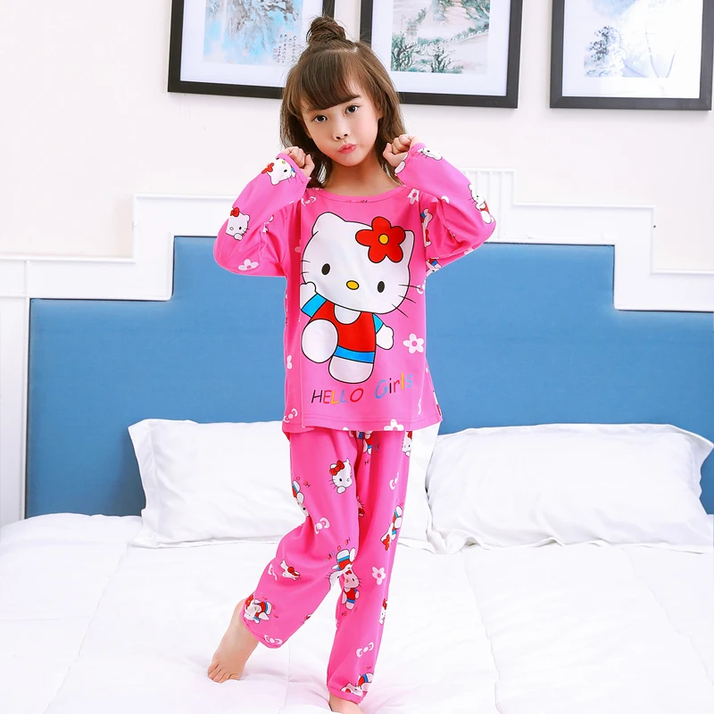 Girl Pajama Sets Long Sleeve Autumn Kid Sleepwear Casual Good Quality