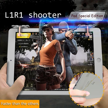 

Smart phone Mobile Gaming Trigger L1R1 Shooter Controller Knives out Rules of Survival Fire Button Aim Key for I pad Pro