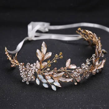 

1/2/3/5pcs Wholesale Gold Opal Hair Vine Flower Wedding Hair Accessories Bride Bridal Flower Hair Vines Headpiece Hair Jewelry