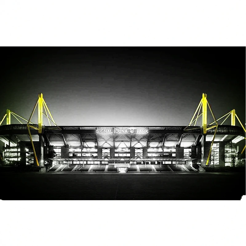 Классические модели паззлов немецкий сигнал Iduna Park Schwarz-Gelb футбольная игра стадионы DIY кирпичные игрушки масштабные наборы бумага конкурс