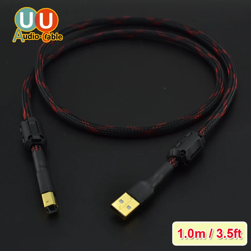 U29 2 ( 1 м фута) HiFi A B USB кабель/Canare L 4E6S Audio кабель с двойным магнитным кольцом для Hi Fi