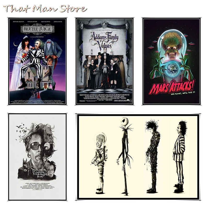

Tim Burton movie High Definition posters White Coated Paper Wall Sticker Home Decora 42*30cm