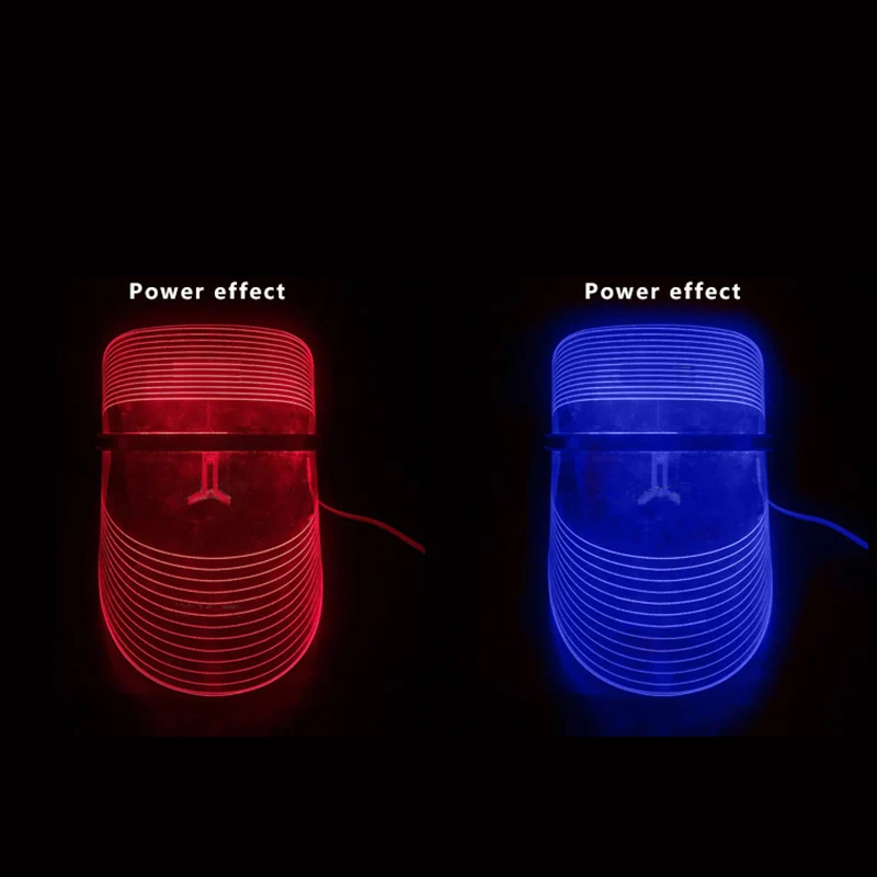 Red & Blue Light LED Facial Mask USB Phototherapy Skin Tightening Rejuvenate Shrink Pores Face lift Whitening Anti Wrinkle Spa  (3)