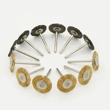Brosse métallique en laiton, 5 pièces, brosses rondes, disque, Pot, pour deme 25MM P2B4, broyeur, outil électrique rotatif pour graveur