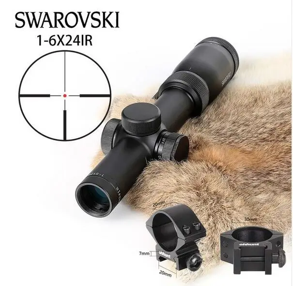 Имитация Swarovskl Riflescope 1-6x24IRZ3 F15 или F101 круг точка пунктуата дифференциации прицел стекло прицел Сделано в Китае - Цвет: F15 Picatinny rings3