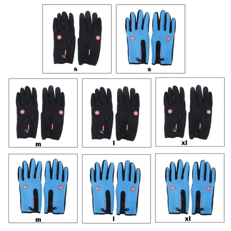 1 пара велосипедных спортивных велосипедных перчаток на молнии с сенсорным экраном