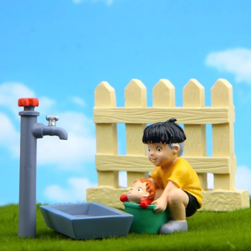 

Faucet Sink Fence Miniature Dolls House Garden Bonsai Decoration Mini Dollhouse Toy Craft Ornaments Micro Decor DIY Gift