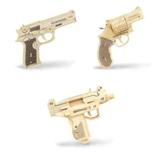 Finger Rock 3D Wooden Rifle Model DIY Model Building Kits Kids Toy Gun Model Wooden 3D Puzzle Toys For Children Christmas Gift