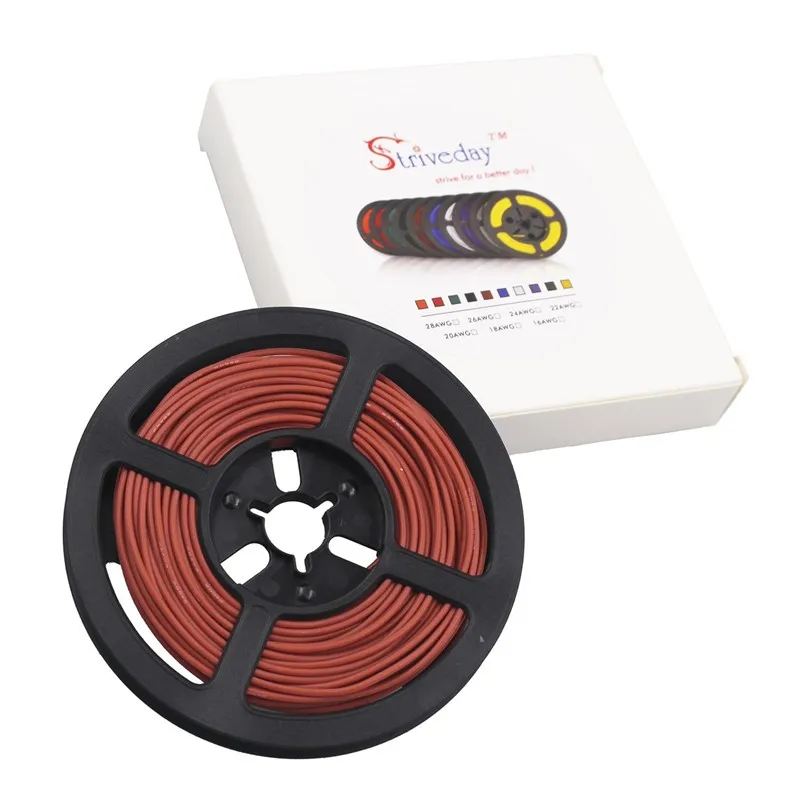 32,8фт 10 метров 20AWG гибкий силиконовый резиновый провод луженая медная линия RC кабель DIY с 10 цветов для выбора от - Цвет: brown