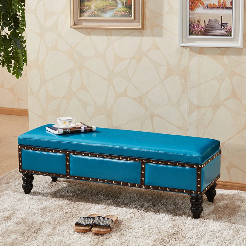 

B Customized clothing store shoes bench solid wood fitting room storage stool dressing room long bench stool sofa bed bed stool