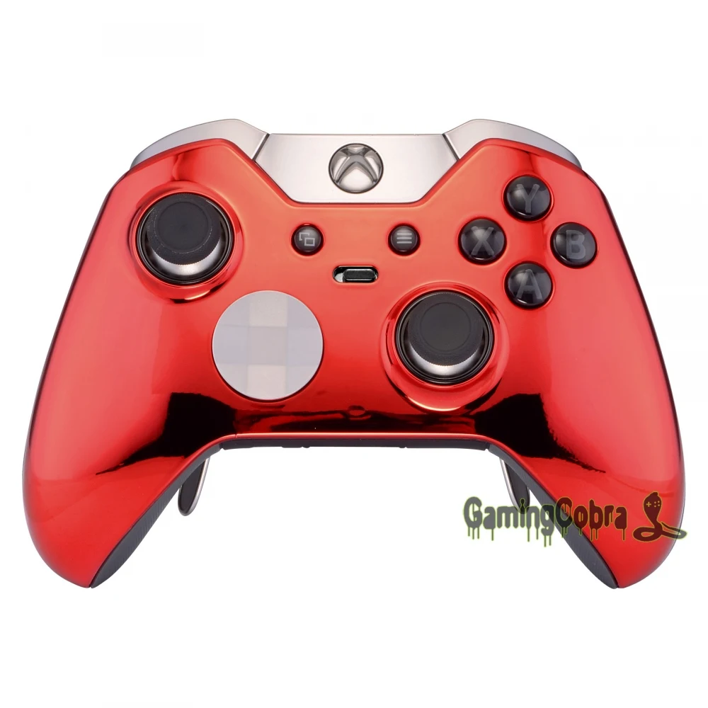 eXtremeRate Customized Chrome Red Replacement Part Front Shell for Xbox